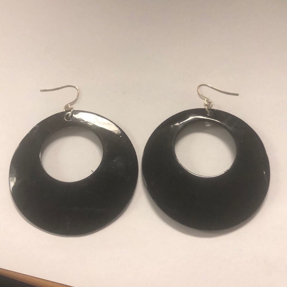 Black shiny earrings